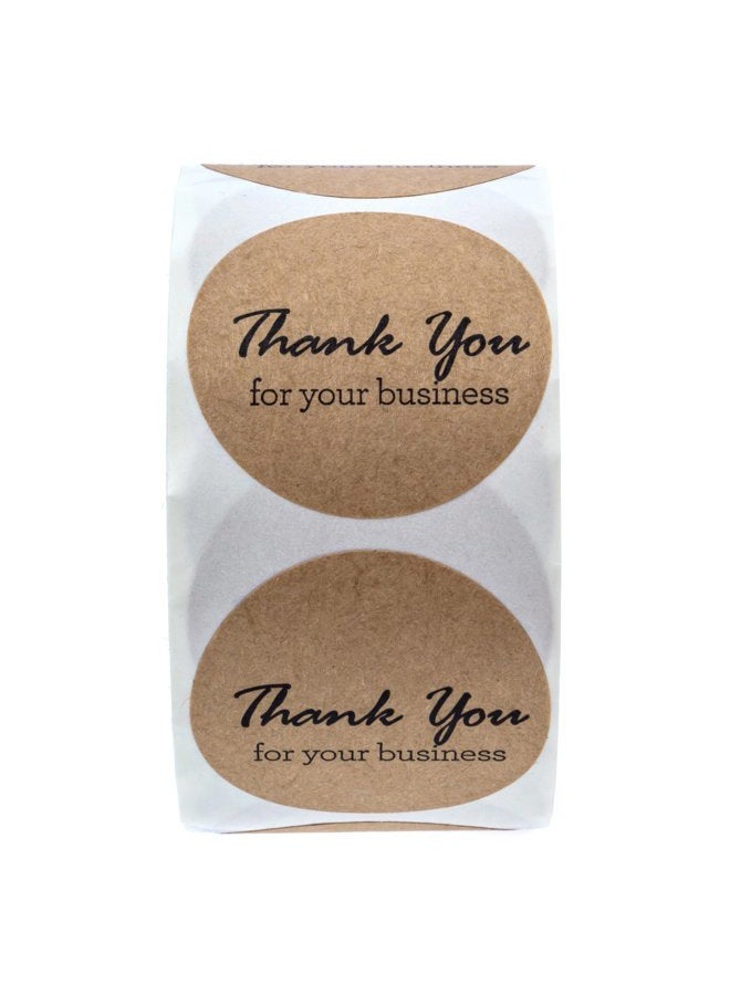 SBlabels 1.5" Round Kraft Thank You For Your Business Stickers/500 Labels Per Roll - Image 2
