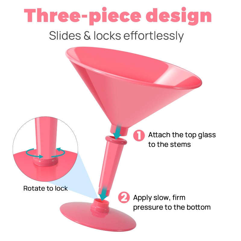 SAIAOKJ 48oz Giant Martini Glass Plastic Large Martini Glasses For Centerpieces Perfect For Martini Party Decorations Gifts & A Tini Bit Older Birthday(1pcs-ROSE RED) - Image 4