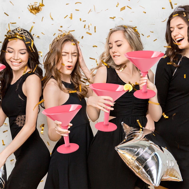 SAIAOKJ 48oz Giant Martini Glass Plastic Large Martini Glasses For Centerpieces Perfect For Martini Party Decorations Gifts & A Tini Bit Older Birthday(1pcs-ROSE RED) - Image 2