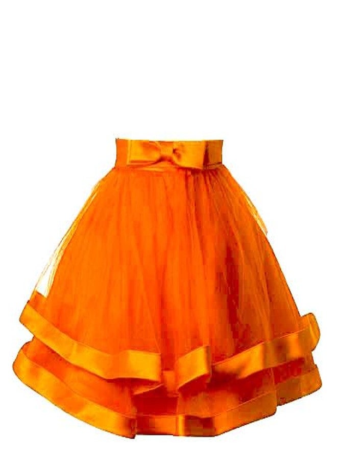 HIBA CREATIONS Baby Girl Orange tiranga Skirt with Head Band 7-8 Years - Image 2