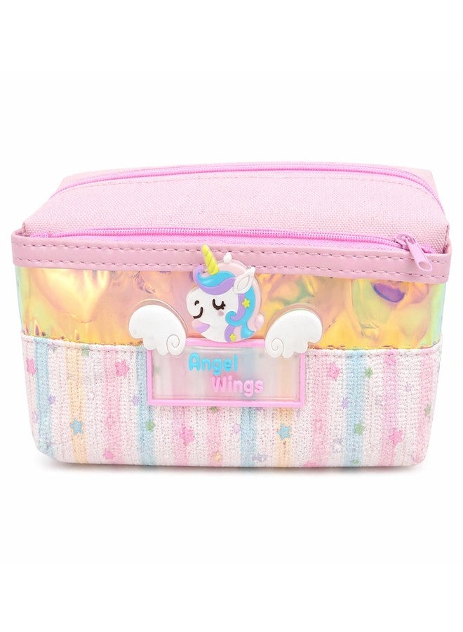 BLLUEX Large Capacity Pencil Case for Kids & Students, Durable Zipper Pouch, Aesthetic Stationery Organizer for School, College & Office (Boys & Girls) (Pink) - Image 1