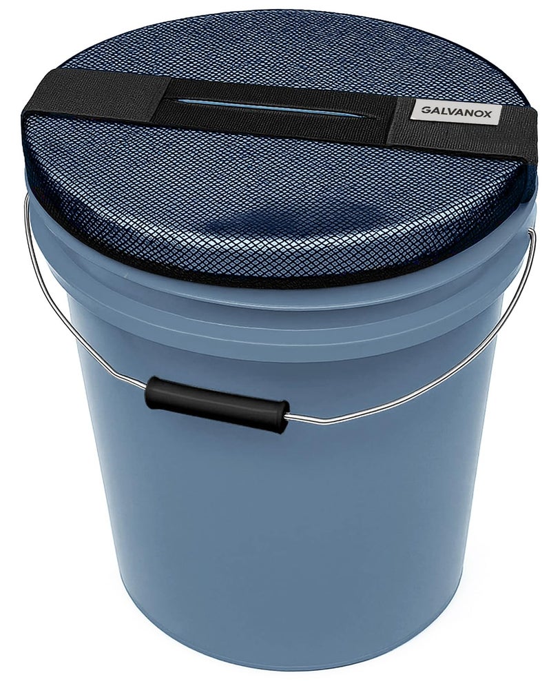 GALVANOX Mesh Lid for 5 Gallon Bucket Compatible with Yeti Loadout Buckets Boat Trash Can Cover for Fishing and Boating Black - Image 2