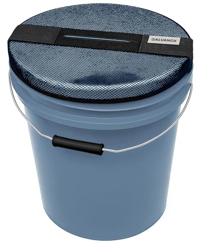GALVANOX Mesh Lid for 5 Gallon Bucket Compatible with Yeti Loadout Buckets Boat Trash Can Cover for Fishing and Boating Black - Image 1
