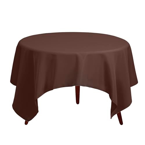 Gee Di Moda Square Tablecloth - 52 x 52 Inch Chocolate Table Cloth for Small Square or Round Tables - Heavy Duty Washable Fabric - for Buffet Table, Holiday Party, Dinner, Wedding & Baby Shower - Image 2