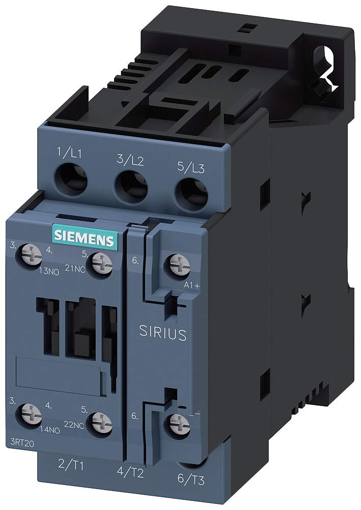 SIEMENS Siemens 3RT20261BB40 IEC Magnetic Contactor 24VDC 3 Pole 25 Amp 1NO1NC Size S0 Screw Terminal 