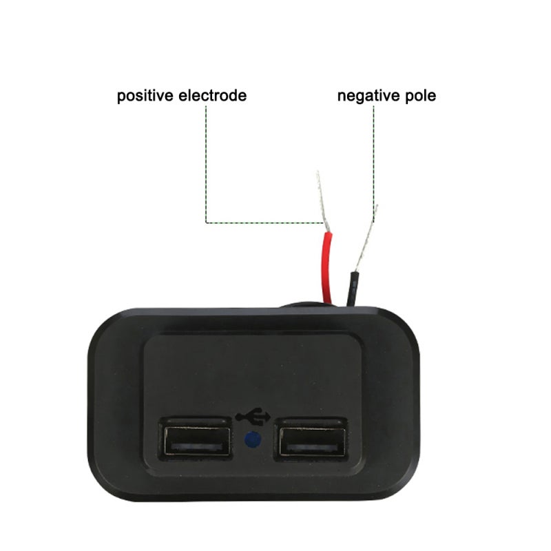 USB Outlets: 12 V Dual USB Port Panel - 5V/3.1A Output Intelligent Chip 6 Safety Protections Auto Rebound Cap for 12-24V Car RV Marine Boat Truck Motorcycle - Image 4