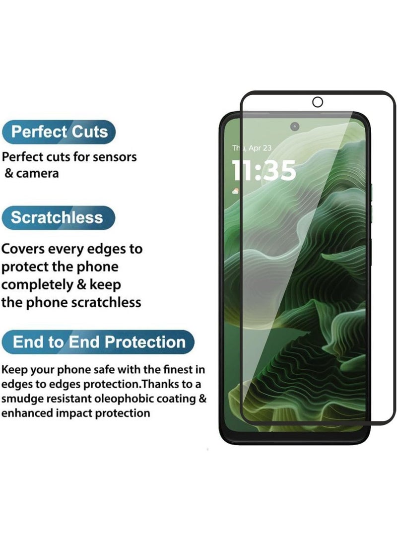 ميجوفاست واقي شاشة زجاجي مقوى لهاتف موتورولا MOTO G05، تغطية كاملة من الحافة إلى الحافة بإطار أسود - صلابة 9H، وضوح عالي الدقة، مقاوم للخدش، خالٍ من الفقاعات - Image 3