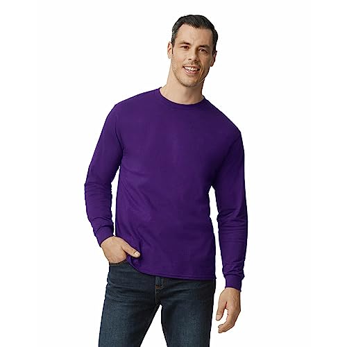 Gildan Unisex Adult Heavy Cotton Long Sleeve TShirt Style G5400 2Pack Purple XLarge US - Image 3