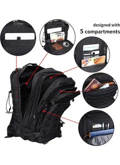 MVAQKLM  45L Military Tactical Backpack for Men and Women, Waterproof Large Army 3 Day Assault Pack Molle Bag Shoulder Backpacks for Outdoor Traveling Camping Hiking Trekking  - Image 4