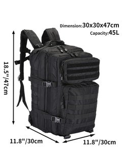 MVAQKLM  45L Military Tactical Backpack for Men and Women, Waterproof Large Army 3 Day Assault Pack Molle Bag Shoulder Backpacks for Outdoor Traveling Camping Hiking Trekking  - Image 2