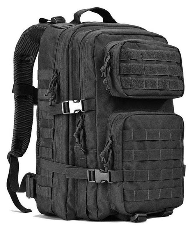 MVAQKLM حقيبة ظهر عسكرية تكتيكية سعة 45 لترًا للرجال والنساء، حقيبة ظهر عسكرية كبيرة مقاومة للماء لمدة 3 أيام وحقيبة مولي وحقيبة كتف للسفر في الهواء الطلق والتخييم والمشي لمسافات طويلة - Image 1
