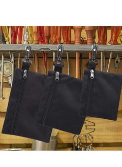 KASTWAVE Canvas Bag, Small Parts Tool Organizer with Carabiner, Zip Mini Tool Bag, Multipurpose Storage Organizer, Men's Auto Motorcycle Tool Bag (3 Pack)  - Image 4