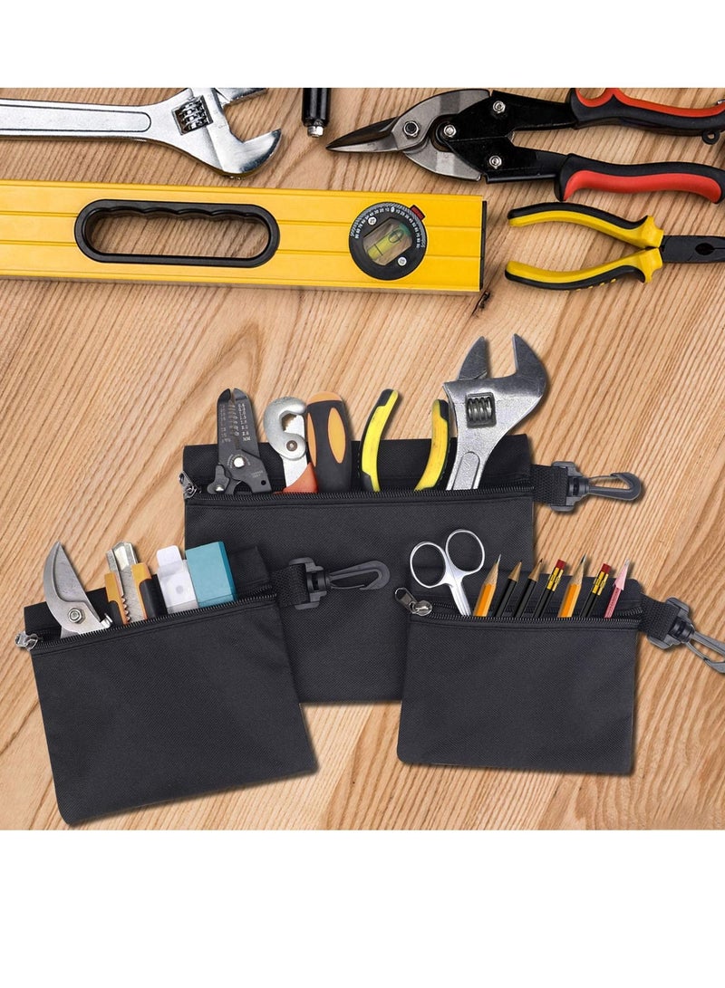 KASTWAVE Canvas Bag, Small Parts Tool Organizer with Carabiner, Zip Mini Tool Bag, Multipurpose Storage Organizer, Men's Auto Motorcycle Tool Bag (3 Pack)  - Image 2