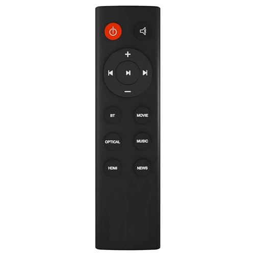 TIZOQ Replacement Remote Control Compatible for SB110 Cinema Digital Soundbar Home Theater System - Please Match The Image with Your Old Remote Before Placing The Order (Black) - Image 1