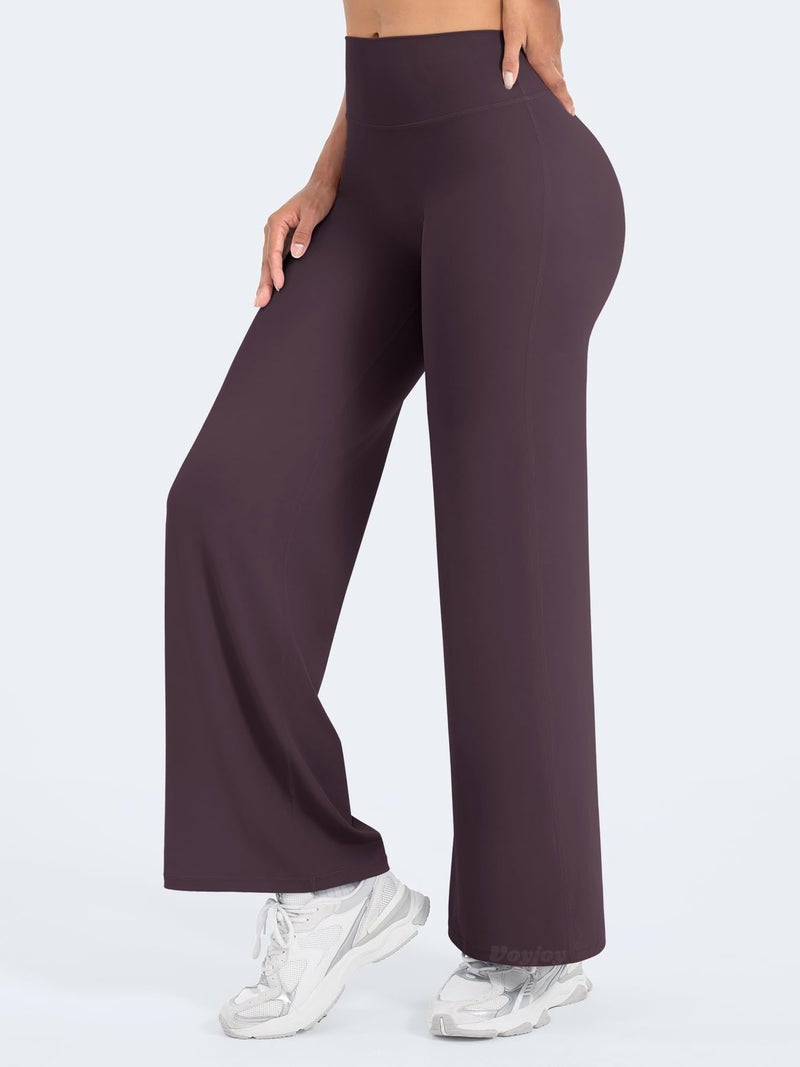 VOYJOY Straight Leggings Bottoms Wide Leg Pants for Women 29"/ 31.5"/33"/35" High Waist Stretch Casual Sweatpants - Image 4