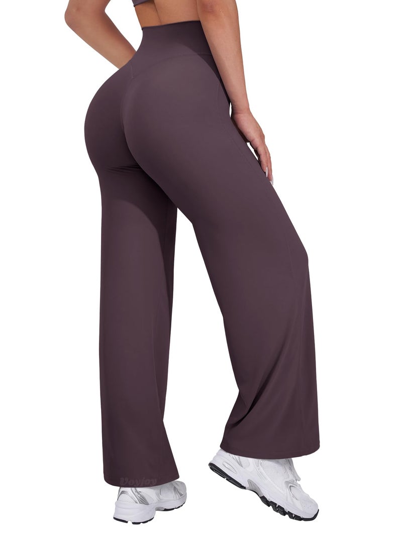 VOYJOY Straight Leggings Bottoms Wide Leg Pants for Women 29"/ 31.5"/33"/35" High Waist Stretch Casual Sweatpants - Image 1
