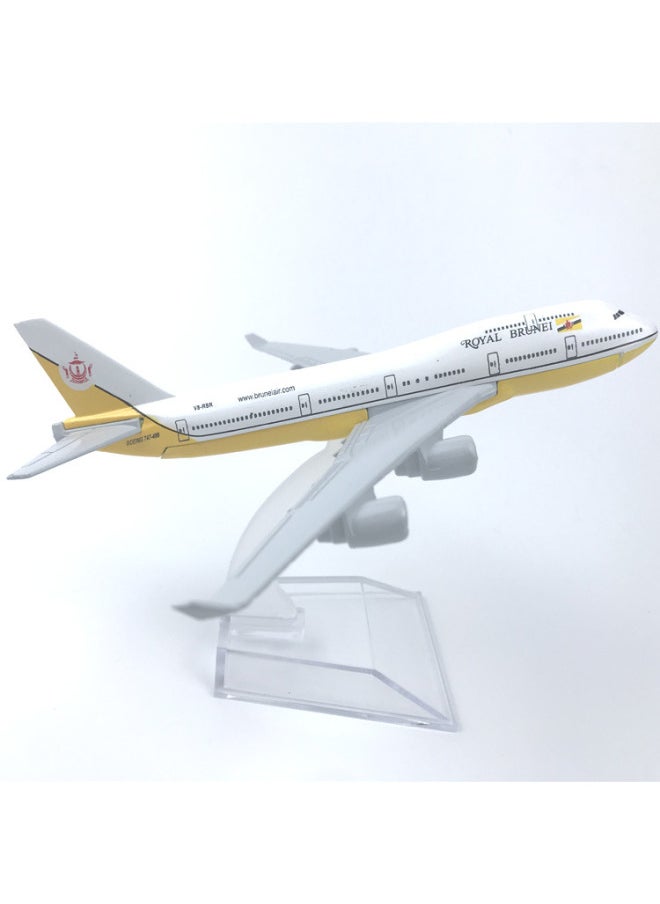 Alloy Aircraft Model Brunei Aviation Boeing 747 Aviation Collectibles Souvenirs Children's Toys Manufacturers Sales-Color:Yellow  - Image 1