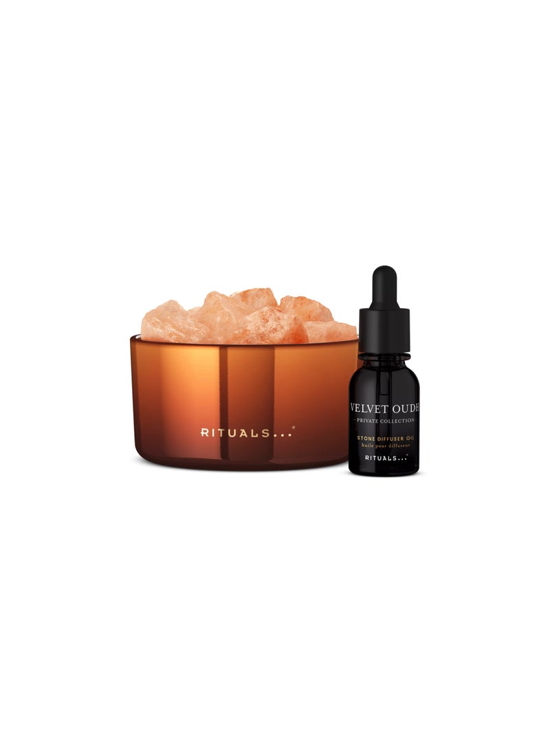 Rituals Velvet Oudh Stone Diffuser with Himalayan Pink Salt Crystals & 20ml Fragrance Oil - Image 1