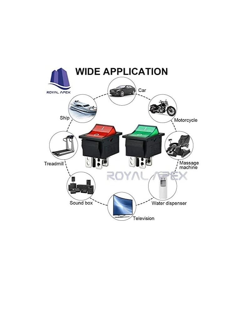 Generic Switches Store, Mechanical & Electrical Toggle Rocker Push Limit Switches for DIY Projects .Pack of 5 (Rocker Switch 6P Red)  - Image 3