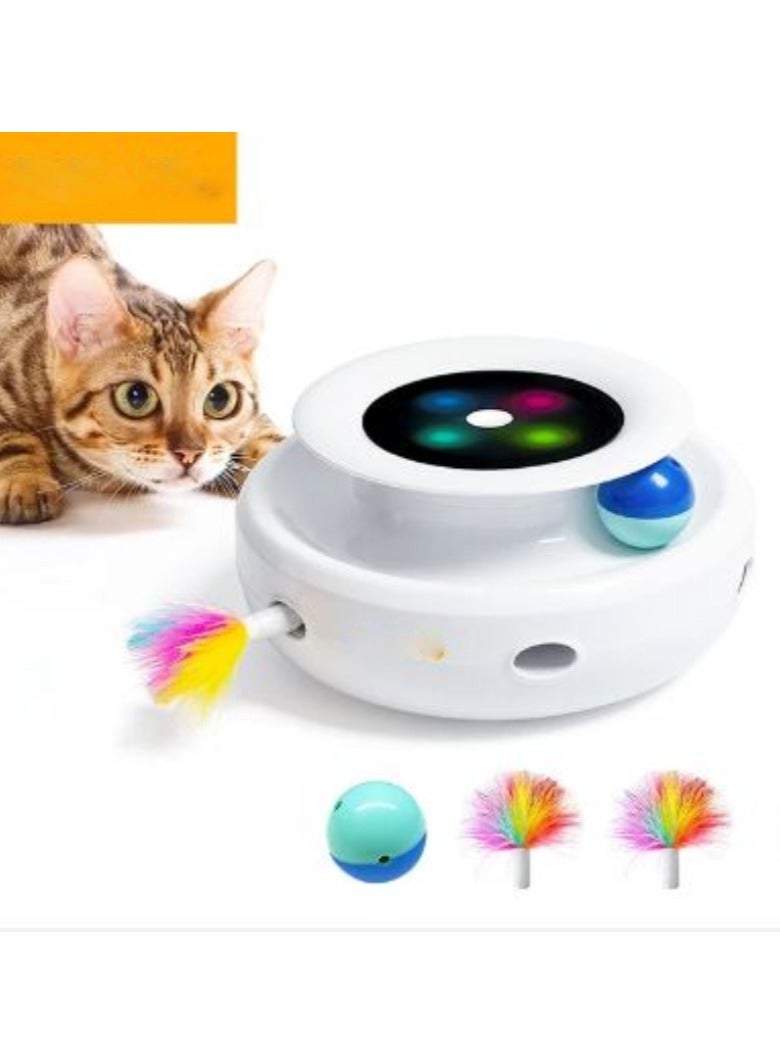 ارواق ألعاب الكلاب الذكية 2 في 1 على شكل ريشة لعب تلقائية وكرات ممتعة، 5 أوضاع إلكترونية تفاعلية للحيوانات الأليفة - Image 1