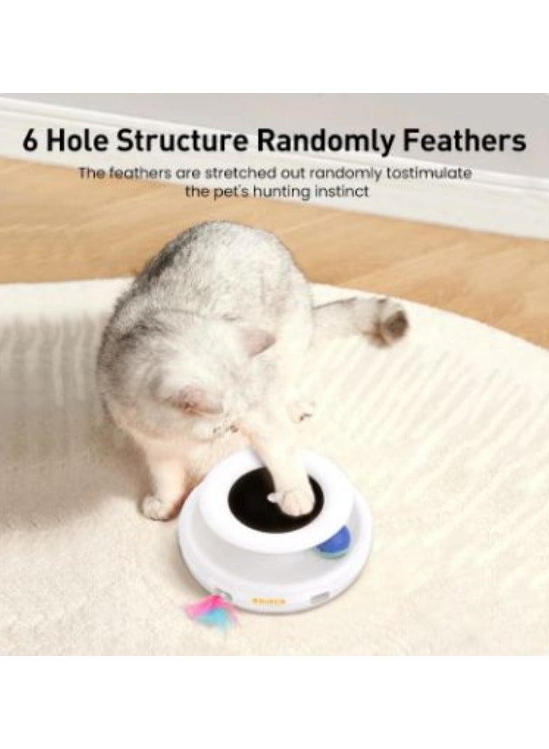 ارواق ألعاب الكلاب الذكية 2 في 1 على شكل ريشة لعب تلقائية وكرات ممتعة، 5 أوضاع إلكترونية تفاعلية للحيوانات الأليفة - Image 2