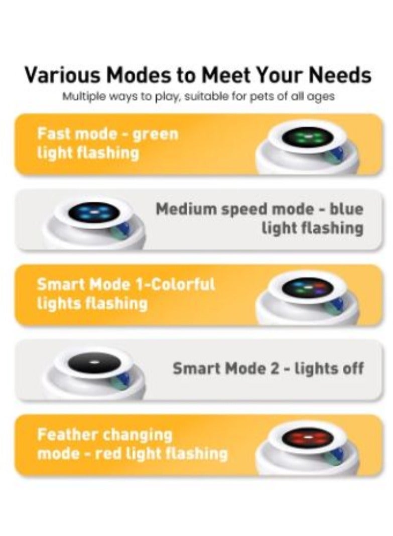 ارواق ألعاب الكلاب الذكية 2 في 1 على شكل ريشة لعب تلقائية وكرات ممتعة، 5 أوضاع إلكترونية تفاعلية للحيوانات الأليفة - Image 3