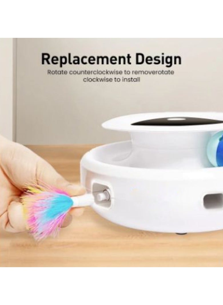 ارواق ألعاب الكلاب الذكية 2 في 1 على شكل ريشة لعب تلقائية وكرات ممتعة، 5 أوضاع إلكترونية تفاعلية للحيوانات الأليفة - Image 4