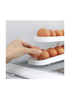 Reko Rolling Egg Holder,Auto Rolling Design Egg Container - Space Saving Kichen Countertop Organizer, 2 Tier Egg Container Tray for Fridge Countertop Pantry Generic  - Image 1