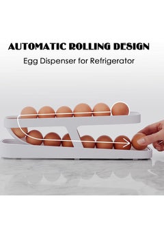 Reko Rolling Egg Holder,Auto Rolling Design Egg Container - Space Saving Kichen Countertop Organizer, 2 Tier Egg Container Tray for Fridge Countertop Pantry Generic  - Image 3
