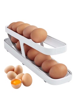 Reko Rolling Egg Holder,Auto Rolling Design Egg Container - Space Saving Kichen Countertop Organizer, 2 Tier Egg Container Tray for Fridge Countertop Pantry Generic  - Image 5