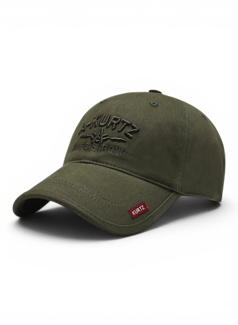 HASTE Outdoor Sport Cap - Curved Brim Adjustable - Army Green - Image 1