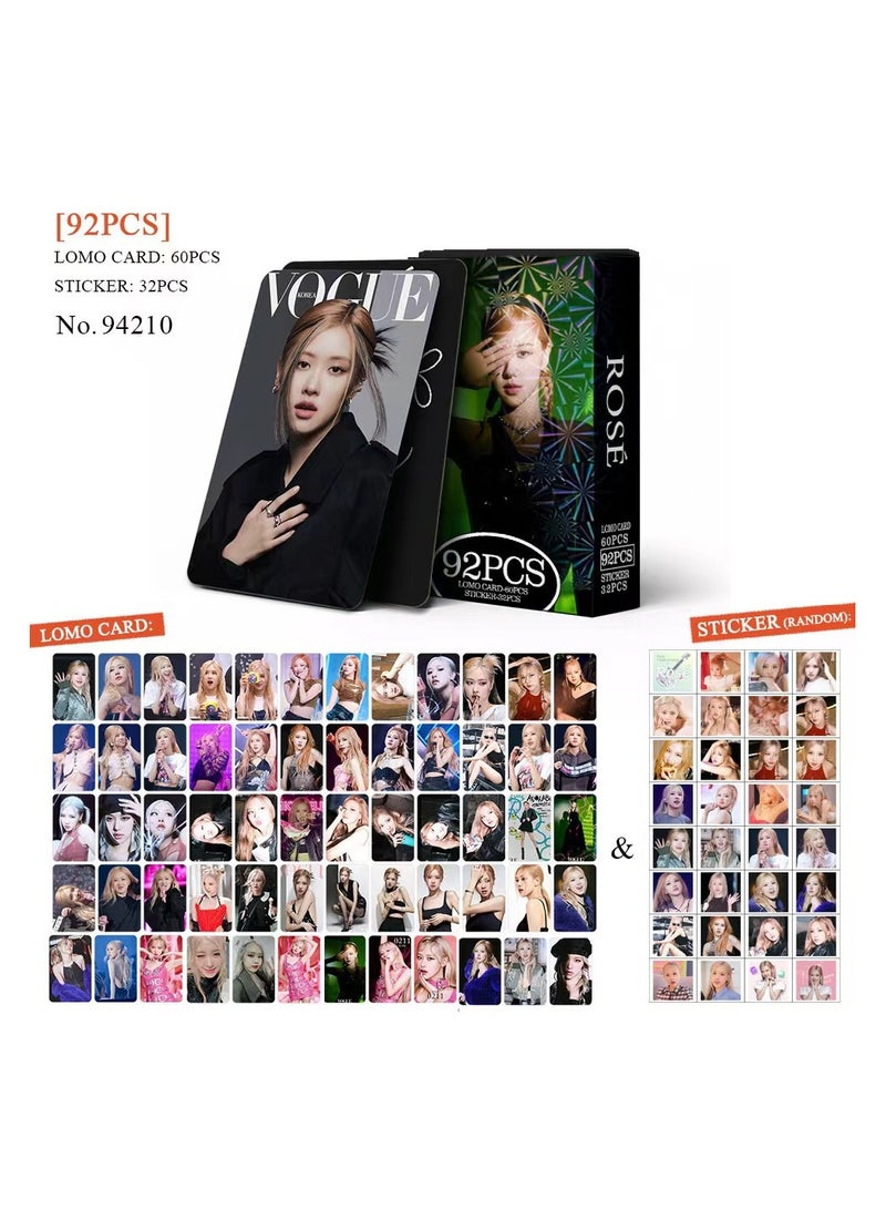 NIBEMINENT 92 Pcs Kpop BLACKPINK ROSE Lomo Cards Card For Fans Collection Gifts - Image 1