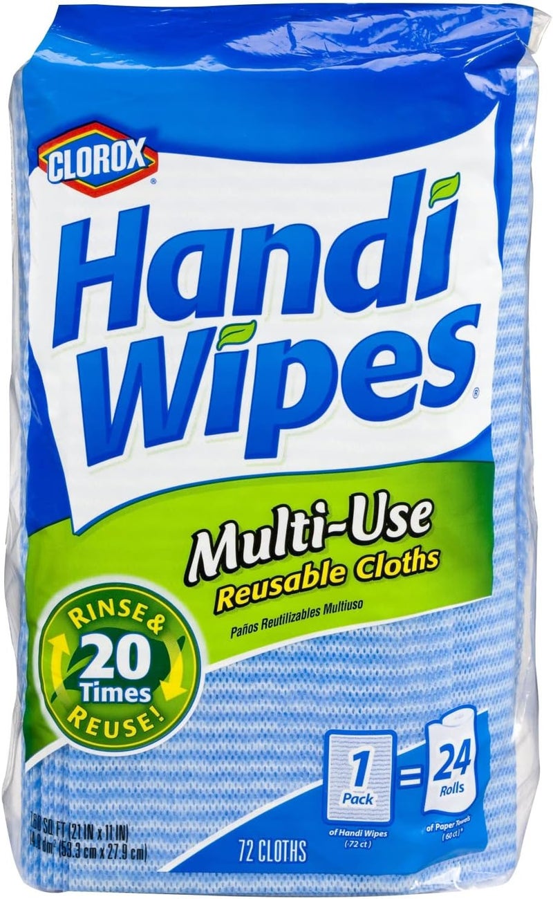 Clorox Handi Wipes Multi-Use Reusable Cloths, 72 Count