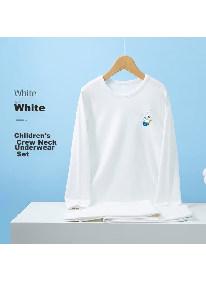 Children'S Underwear Set, Boys' Pure Cotton Turtleneck Autumn Top And Pants, Kids' Base Layer Cotton And Wool Set - Image 1