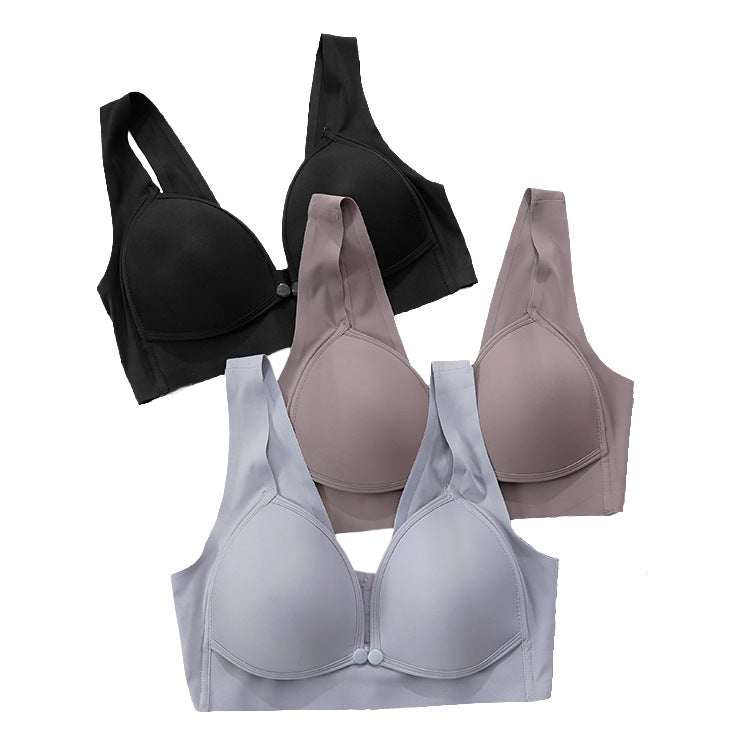 (Two-Piece) Breastfeeding Bra Front Opening Buckle Feeding Traceless No Steel Ring Anti-Sagging Pregnancy Postpartum Gathering Thin - Image 2