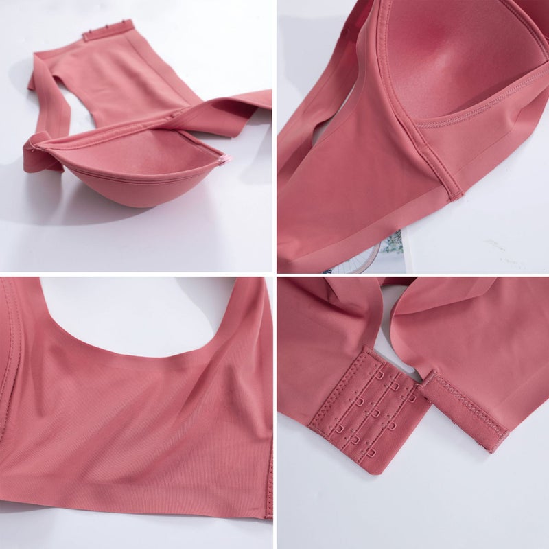 (Two-Piece) Breastfeeding Bra Front Opening Buckle Feeding Traceless No Steel Ring Anti-Sagging Pregnancy Postpartum Gathering Thin - Image 4