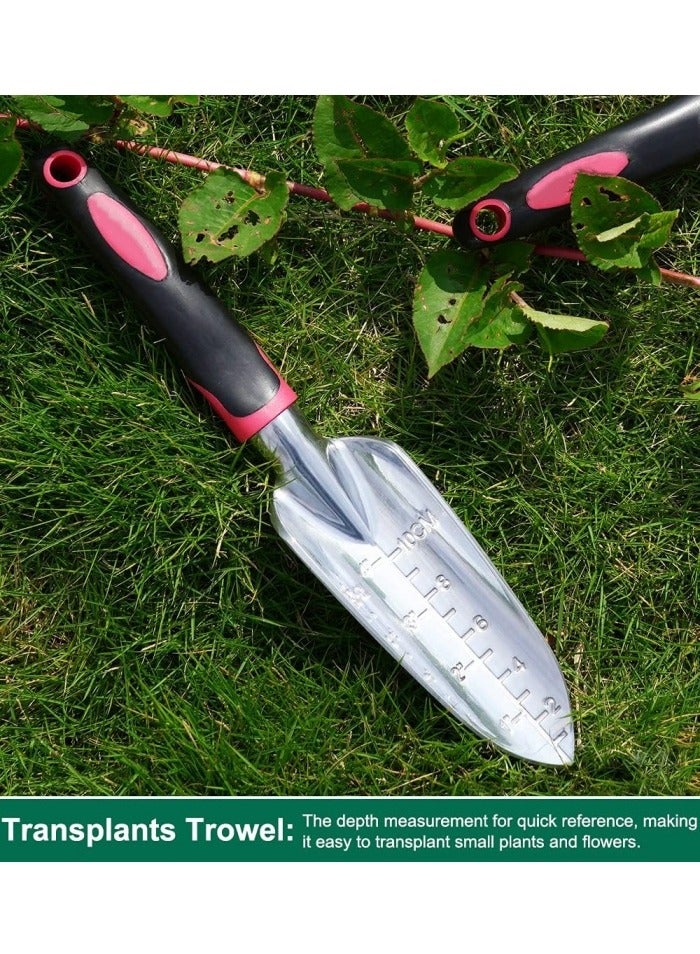 Generic Garden Tool Set with Non-Slip Rubber Handle, 3 Piece Cast-Aluminum Heavy Duty Gardening Kit Includes Hand Trowel, Transplant Trowel and Cultivator Hand Rake - Image 4