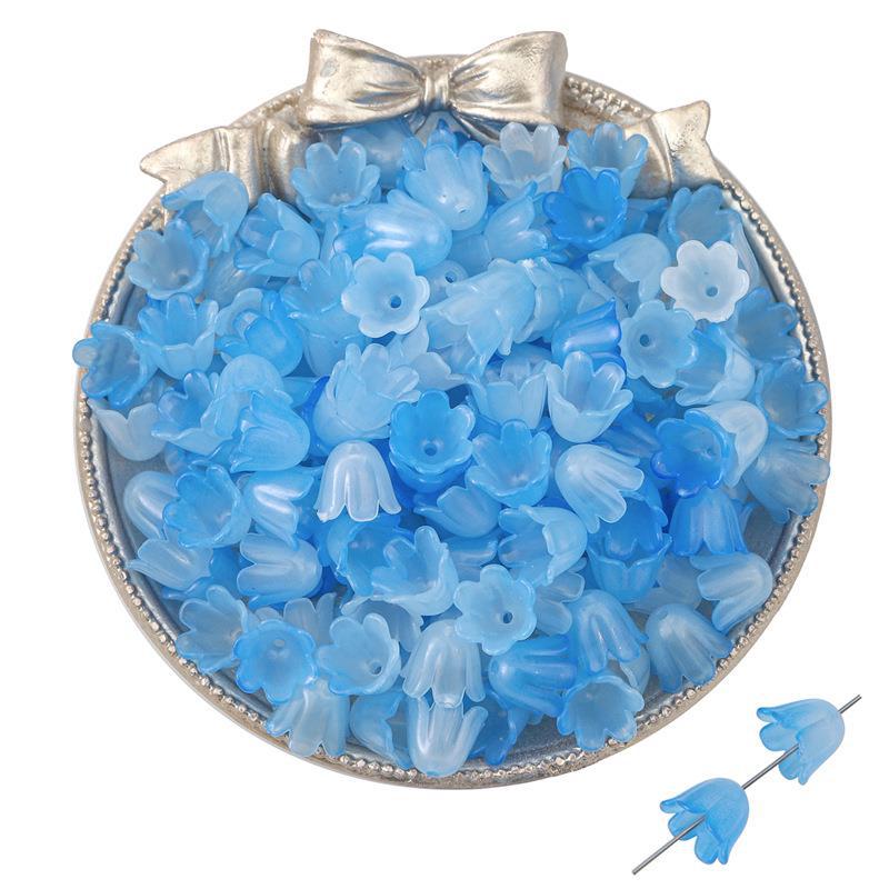 100 simple gradient two-color acrylic lilies antique hair earrings DIY handmade accessories bracelet material Sky Blue Gradient 