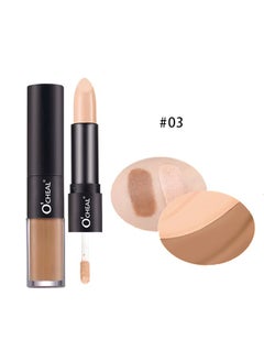 OCHEAL 24 Hours Wear Concealer Stick,Dual-End Concealer Contouring Stick,Cream Contour Bronzer Sticks, Waterproof Face Concealer Pen for Body Face Brighten Facial Shade, Create 3D Makeup(03#)  - Image 2