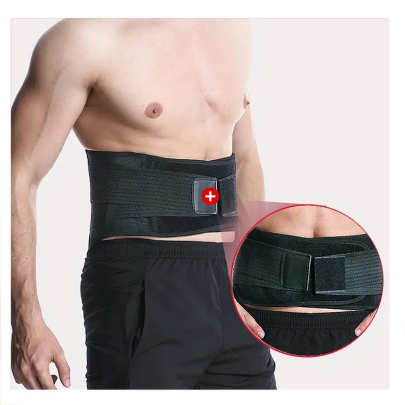Bluejw Men's Gym Sport Training Waist Trimmer Belt - Nylon Elastic Sweat Slimmer Tummy Band - Fat Burning with Steel Supports - Image 2