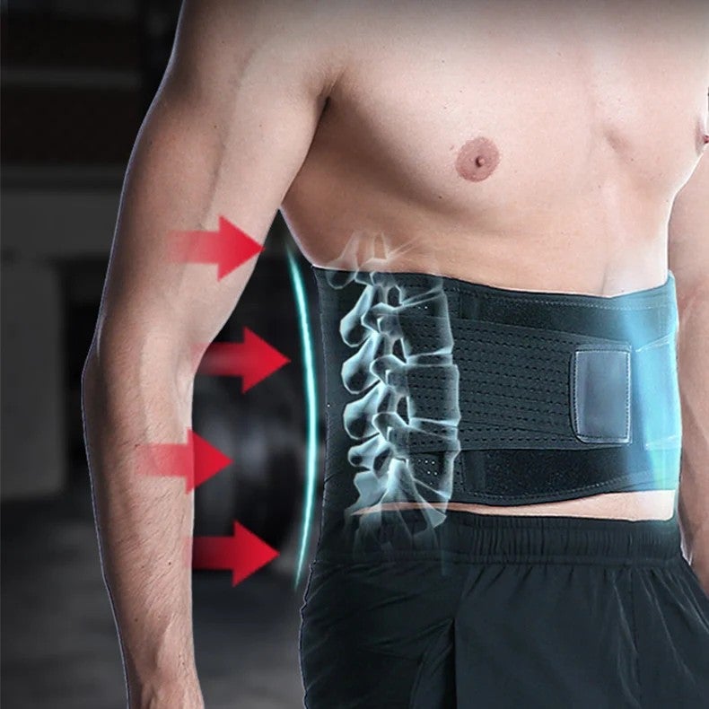Bluejw Men's Gym Sport Training Waist Trimmer Belt - Nylon Elastic Sweat Slimmer Tummy Band - Fat Burning with Steel Supports - Image 4