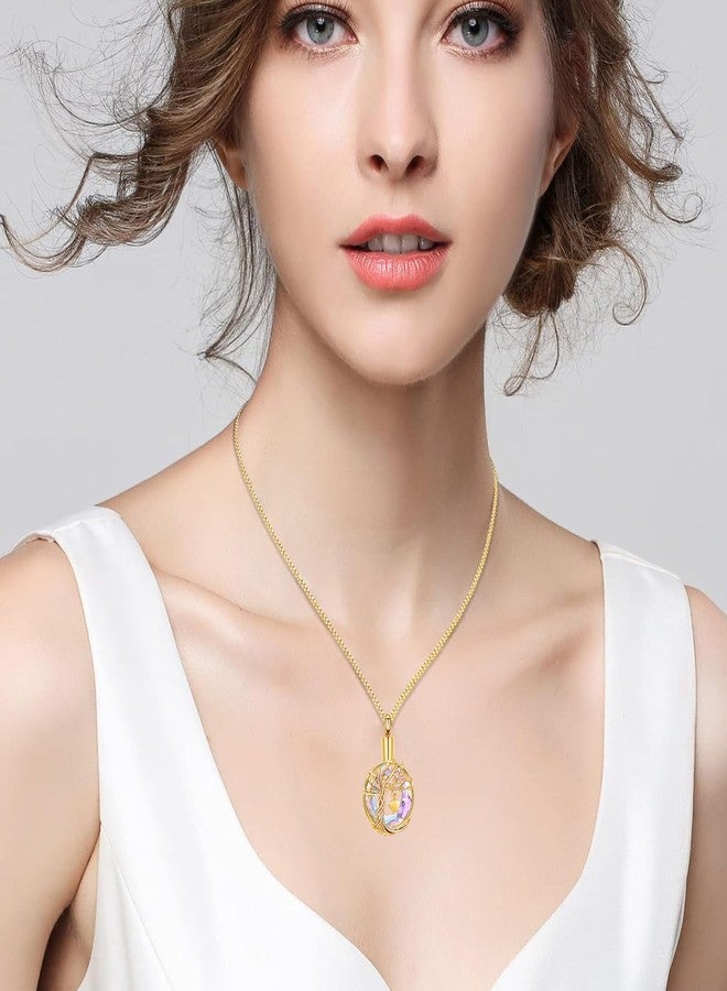 Hearbeingt Teardrop Urn Necklaces for Ashes Tree of Life Memorial Ashes Lockets, Cremation Jewelry Keepsake Pendant for Ashes for Women for Men(Gold-1) - Image 5