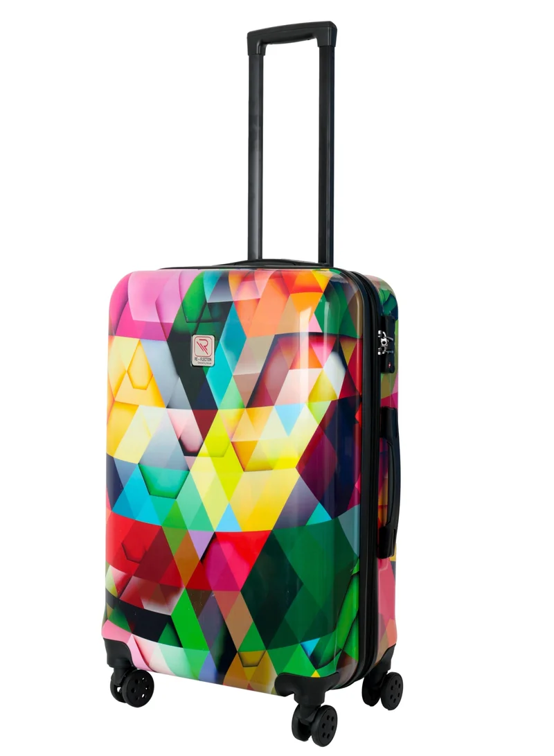 ريفلكشين Reflection 24 Inch ABS and Polycarbonate Suitcase Lightweight Hardside Country Print Series Travel Luggage Trolley with 84L Storage Capacity 4 Spinner Wheels and TSA Lock Multicolor