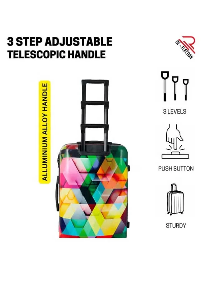 Reflection Reflection 24 Inch ABS and Polycarbonate Suitcase Lightweight Hardside Country Print Series Travel Luggage Trolley with 84L Storage Capacity 4 Spinner Wheels and TSA Lock Multicolor
