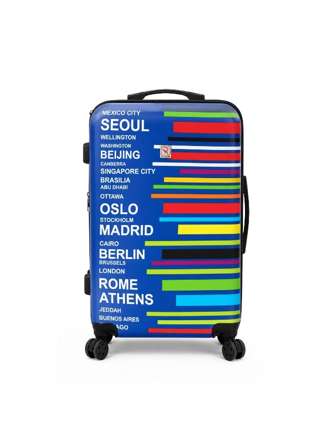 Reflection Re-flection 24 Inch ABS and Polycarbonate Suitcase Lightweight Hardside Country Print Series Travel Luggage Trolley with 84L Storage Capacity 4 Spinner Wheels and TSA Lock Multicolor - Image 1