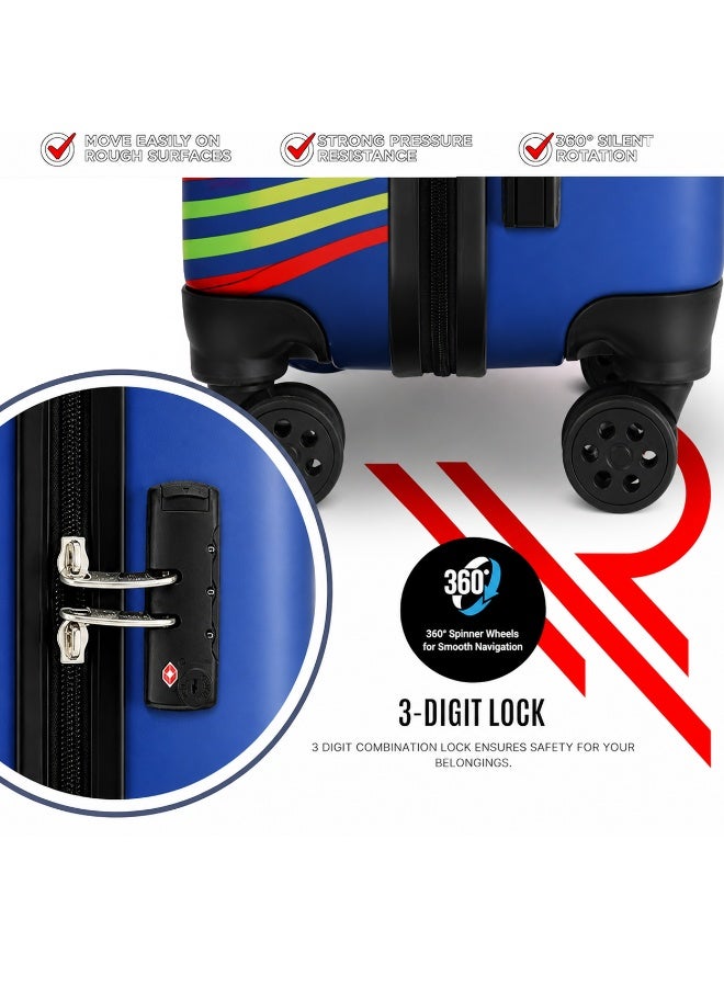 Reflection Re-flection 24 Inch ABS and Polycarbonate Suitcase Lightweight Hardside Country Print Series Travel Luggage Trolley with 84L Storage Capacity 4 Spinner Wheels and TSA Lock Multicolor - Image 3