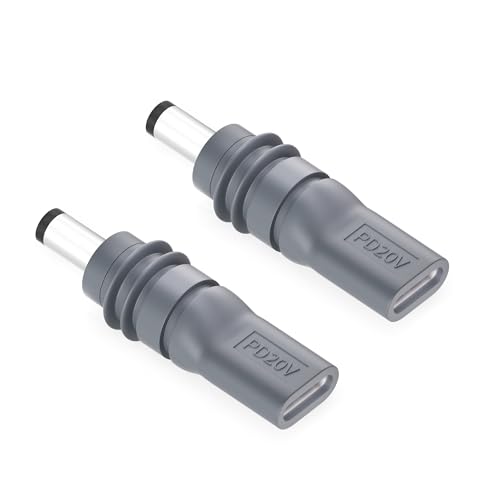 Gunovy 2PCS Starlink Mini Power Adapter USB C to DC Power Cable Adapter for Starlink Mini Accessories Input 20V Type C Male to DC 5.5 x 2.1mm Female Converter Work with 100W PD Source Gray - Image 1