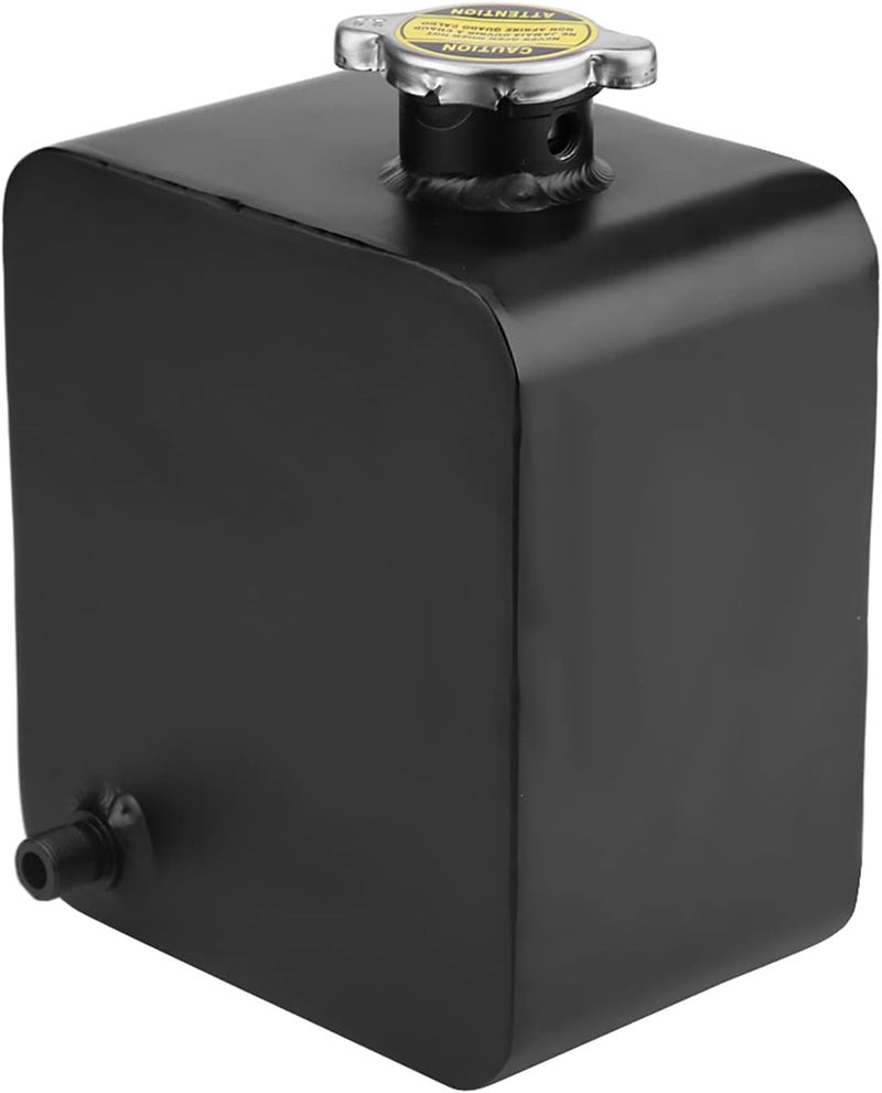 2.5L Aluminum Coolant Expansion Overflow Recovery Reservoir Tank, Universal Radiator Overflow Bottle with Cap, Black Powder Coated for Car Engine Cooling System - Image 4