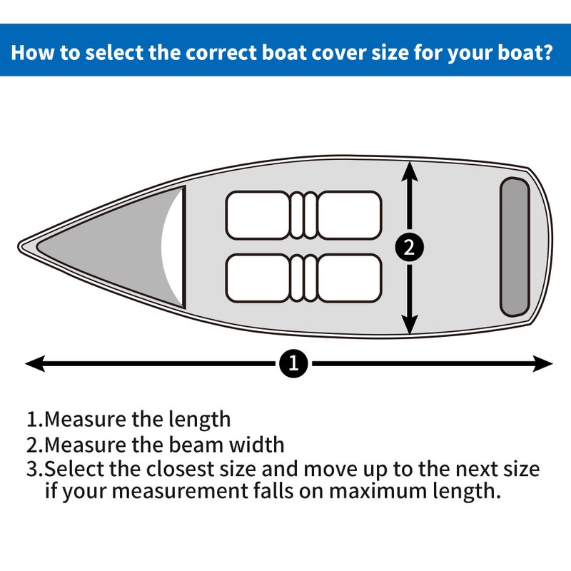 iCOVER Trailerable Boat Cover- 16'-18.5' 800D Water Proof Heavy Duty, Fits V-Hull, Fish&Ski, Pro-Style, Fishing, Utiltiy, Runabout, Bass Boats, up to 16ft-18.5ft Long X 94" Wide - Image 4