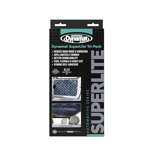 Dynamat 10612 18" x 32" Self-Adhesive Sound Deadener with Superlite Tri-Pack, (Set of 3),Blue – Made in USA - Image 1